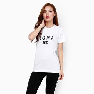 Áo thun nữ tay ngắn màu trắng họa tiết chữ M5