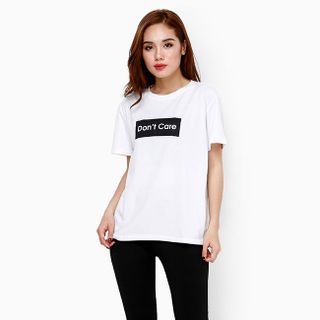 Áo thun nữ tay ngắn màu trắng họa tiết chữ M7