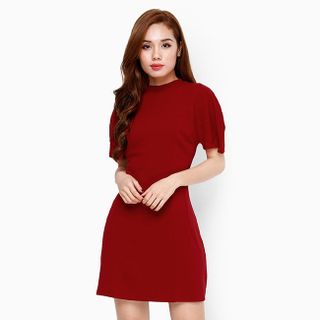 Đầm thời trang nữ tay ngắn tôn dáng màu đỏ
