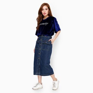 Áo nhung nữ thời trang tay ngắn họa tiết chữ Memory