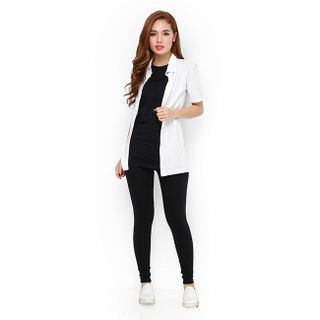 Áo thun nữ phối giả set phong cách màu trắng đen