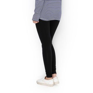 Quần legging thun ôm dáng màu đen