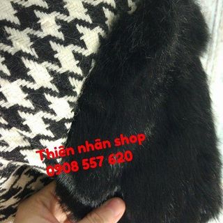 áo khoác dạ tay lông sọc caro
