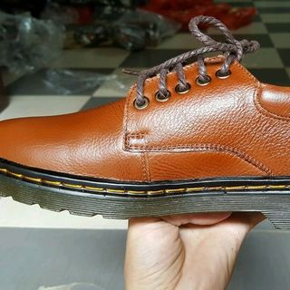 Giày đốc gót vàng da bò 100