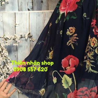 đầm voan hoa văn quảng châu
