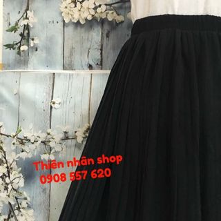 chân váy maxi xếp li
