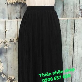 chân váy maxi xếp li