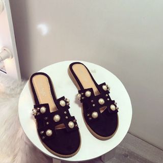 dép quai ngang đính châu