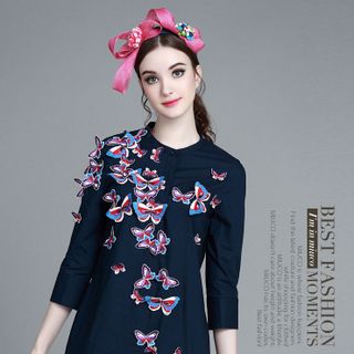 ÁO SƠ MI FORM DÀI HỌA TIẾT BƯỚM 160042