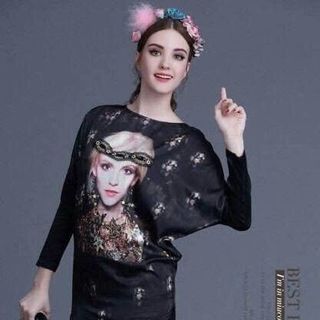 ÁO KIỂU FORM DÀI HỌA TIẾT CÔ GÁI 160010