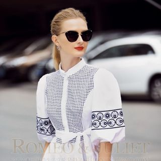 ÁO KIỂU PEPLUM TAY PHỒNG 160033 - KÈM DÂY CỘT
