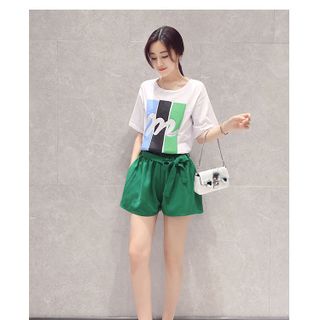 SET ÁO THUN HỌA TIẾT QUẦN SHORT 160342