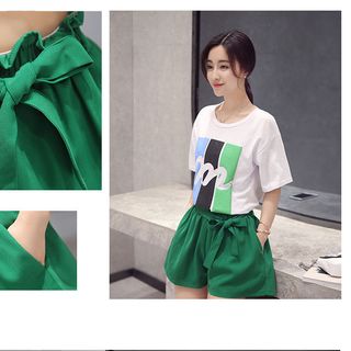 SET ÁO THUN HỌA TIẾT QUẦN SHORT 160342
