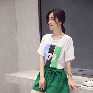 SET ÁO THUN HỌA TIẾT QUẦN SHORT 160342
