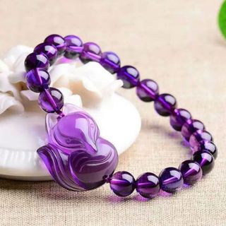 Vòng Tay Hồ Ly Thạch Anh Tím