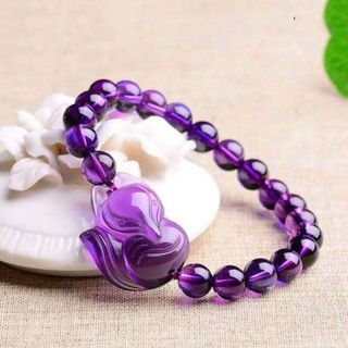 Vòng Tay Hồ Ly Thạch Anh Tím