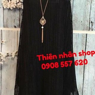 đầm suông phối lưới tặng kèm dây