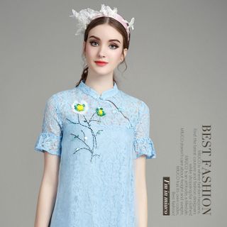 ĐẦM CẶP REN HỌA TIẾT ĐÍNH CƯỜM 160173