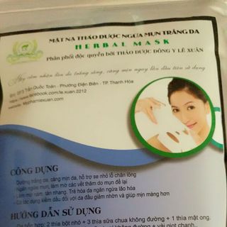 mặt nạ thảo dược ngừa mụn trắng da thảo dược đông y lê xuân