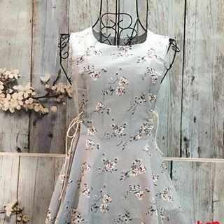 đầm hoa eo thắt dây