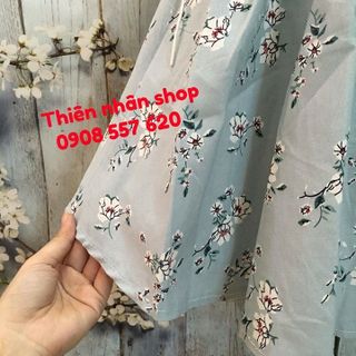 đầm hoa eo thắt dây