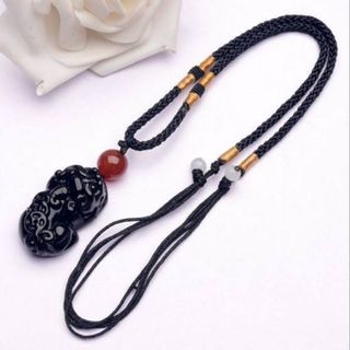 Dây Chuyền Tỳ Hưu Thạch Anh Đen
