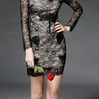 ĐẦM BODY REN TAY DÀI 160143