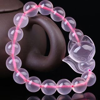 Vòng Tay Hồ Ly Thạch Anh Hồng