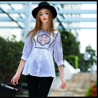 ÁO SƠ MI HỌA TIẾT THÊU 160132