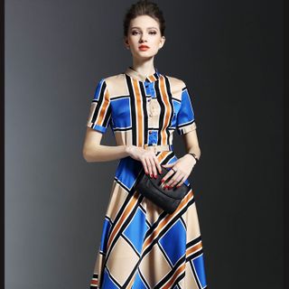 ĐẦM DÀI HỌA TIẾT 160186 - KÈM NỊT