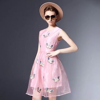 ĐẦM VOAN HỌA TIẾT BƯỚM 160172