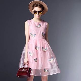 ĐẦM VOAN HỌA TIẾT BƯỚM 160172