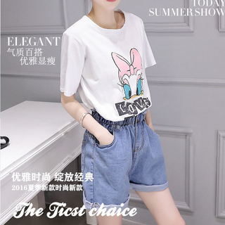 SET ÁO THUN HỌA TIẾT QUẦN SHORT JEANS 160330