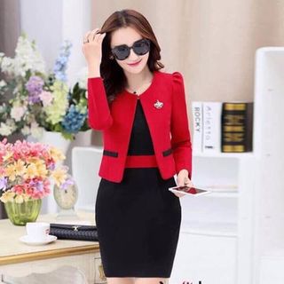 Set nguyên bộ váy áo khoác