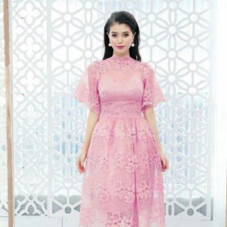 Đầm xòe ren ngắn tay dự tiệc 2275