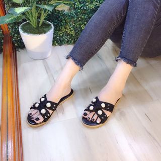 dép quai ngang đính châu