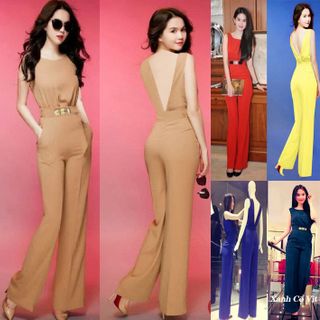 Đồ Bay Jumpsuit Cổ tròn Lưng chữ V Ngọc Trinh