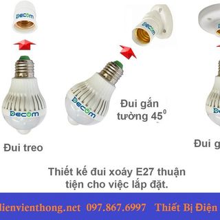 Bóng led – Bóng led cảm ứng hồng ngoại 7W Decom
