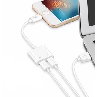 Hoco - Jack chuyển đổi cho ip7/7 plus 1 Đầu Sạc 2A - 1 Đầu tai nghe cổng Lightning - LS5