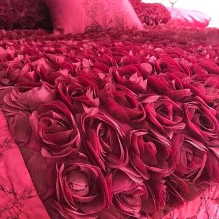 SET chăn ga gối lụa triệu đóa hồng 6 món