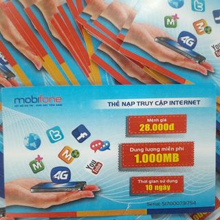 Thẻ cào DATA 4G 1400MB tốc độ cao mobifone sd 10 ngày