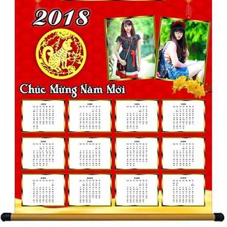 Lịch lụa 2018 in hình theo yêu cầu