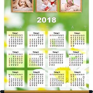 Lịch lụa 2018 in hình theo yêu cầu
