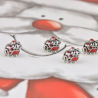 Charm ông già Noel kéo xe làm vòng tay DIY