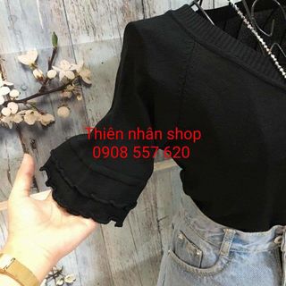 áo len tay loe 3 tầng