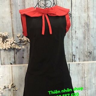 đầm suông nơ cổ bèo