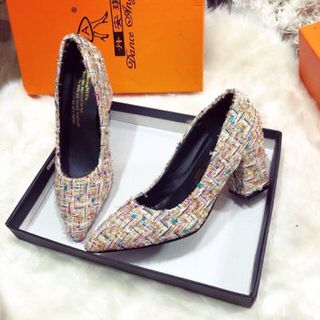 giày got vuông chất bố
