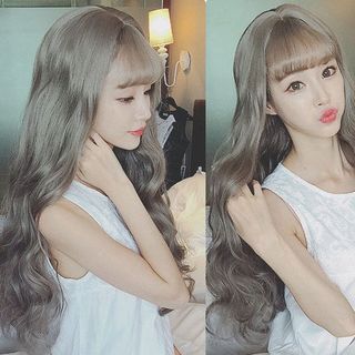 Tóc Bạch Kim Xoăn Mái Thưa MHS35