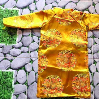 áo dài cách tân họa tiết đĩa vàng