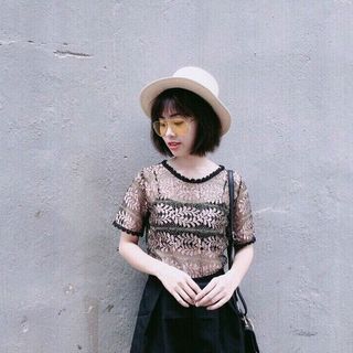 áo lưới dệt kim sa nhủ ánh kim